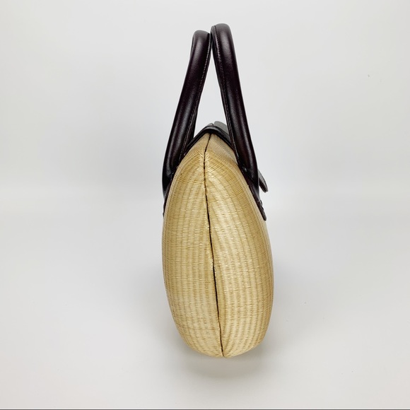 Le Sac Ombré Hard Body Woven Handbag Rust Ombre - Picture 4 of 8